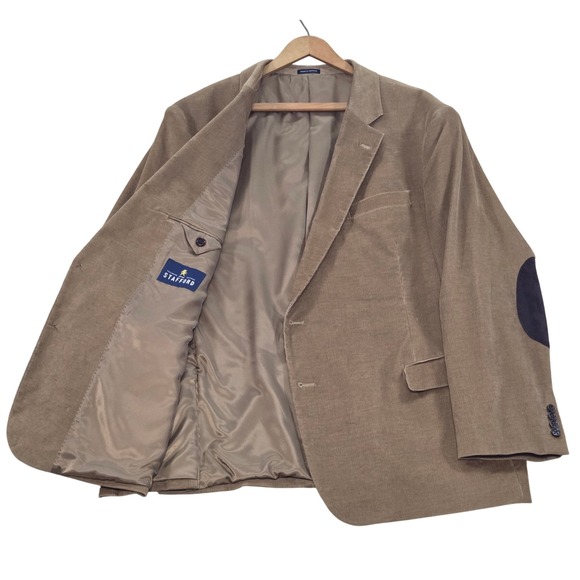 Stafford Other - Stafford Classic Fit Corduroy Sport Coat Blazer Elbow Patch Mens‎ Brown 50R